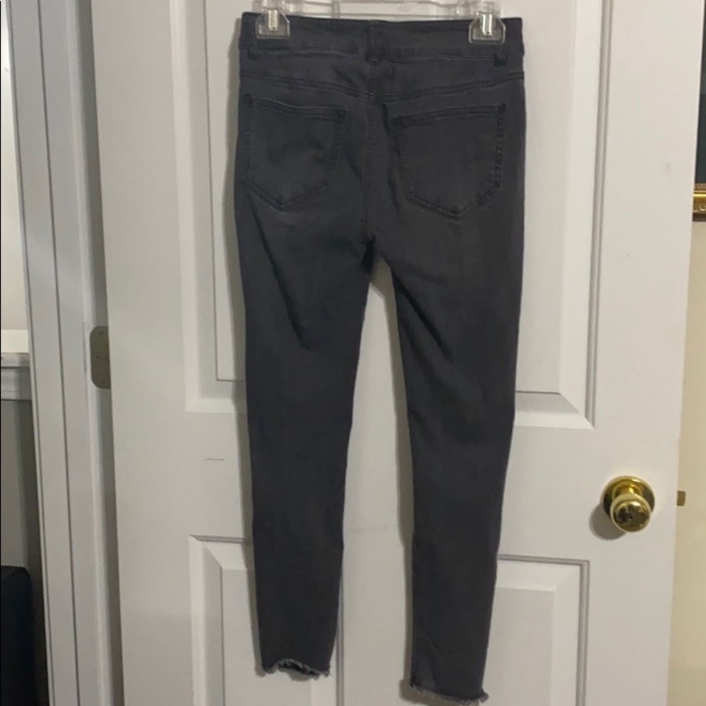 Dark Gray Ripped Jeggings - Picture 4 of 5